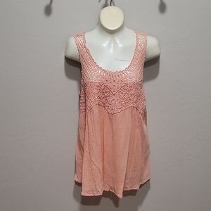 Sweet Wanderer Pink Embellished Sleeveless Tank Top